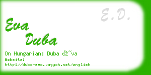 eva duba business card